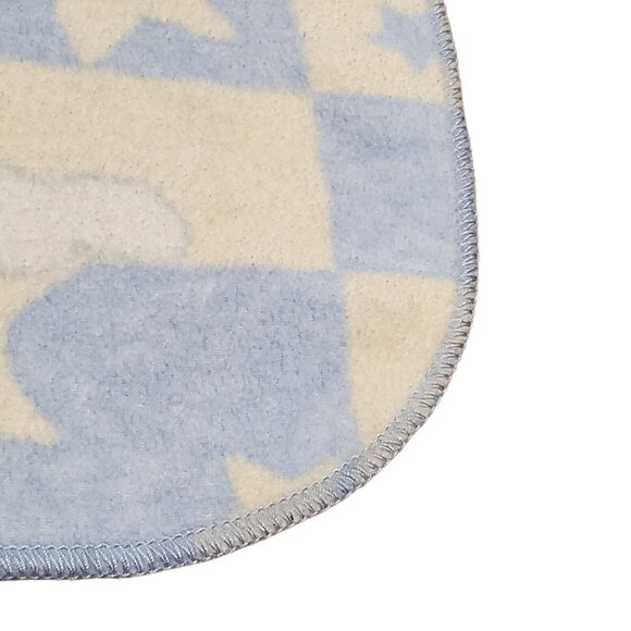 Vintage Y2K Baby Blanket Celestial Sun Moon Stars Fleece Blue Yellow Crown Craft - Picture 4 of 5